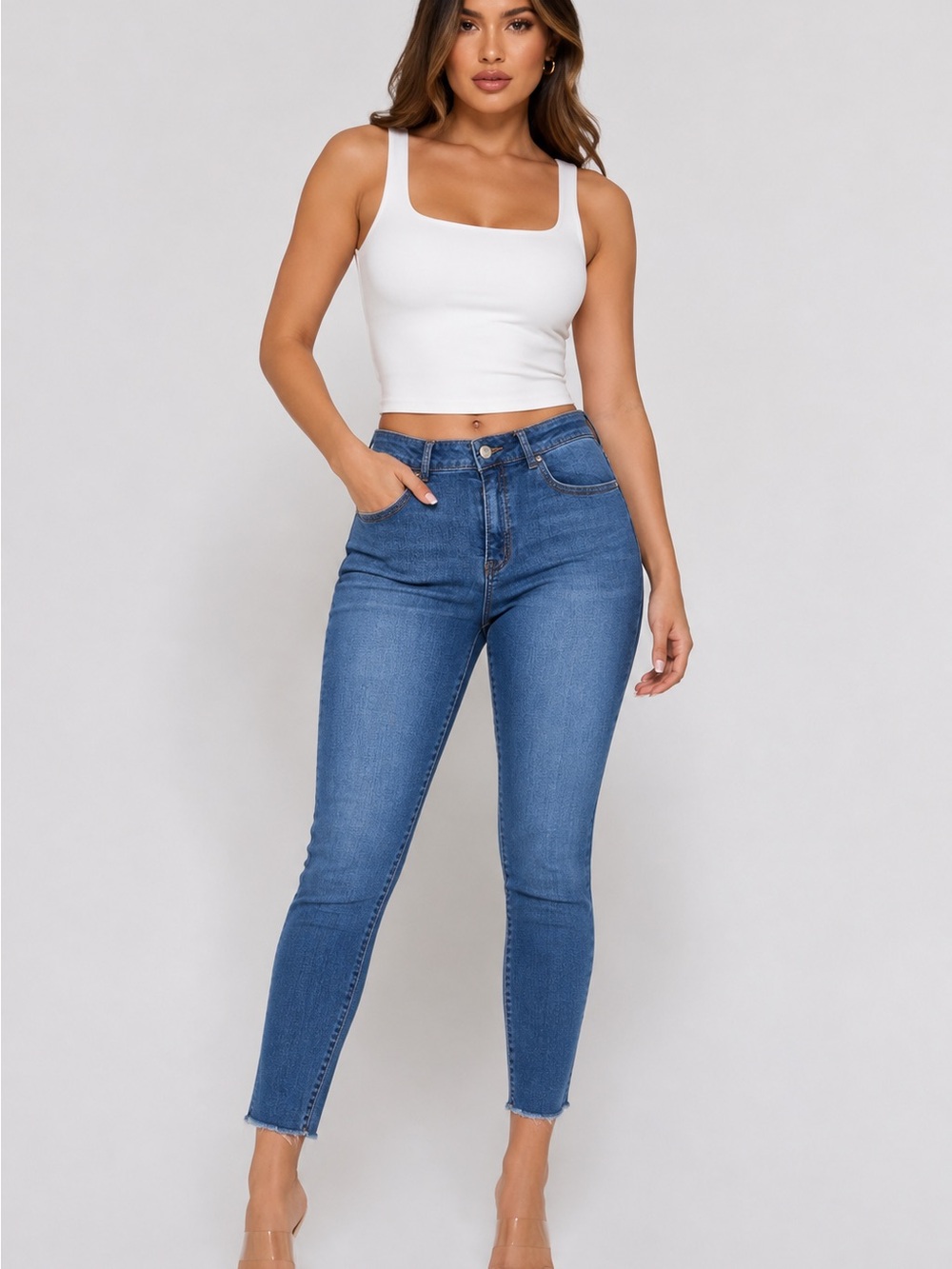 High-Rise Slim Crop Women’s Jeans - Blue